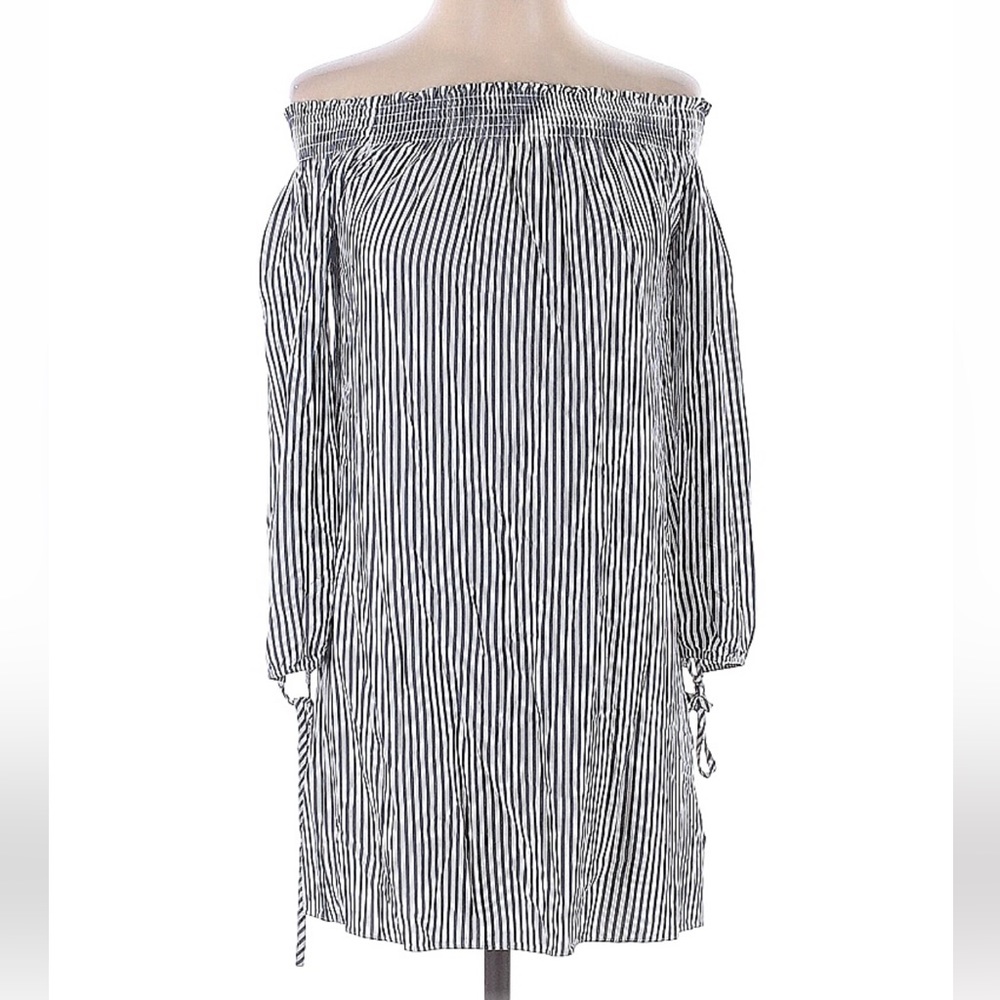 Striped off the shoulder dress